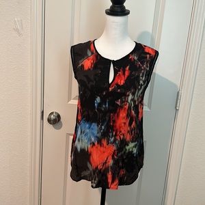 J.Crew 100% silk watercolor sleeveless tank, size 2